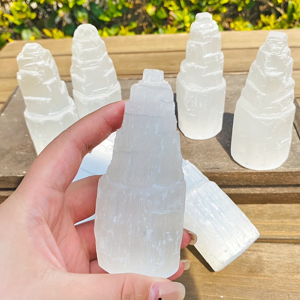Selenite Crystal Tower for Meditation Home Decor Reiki Gifting