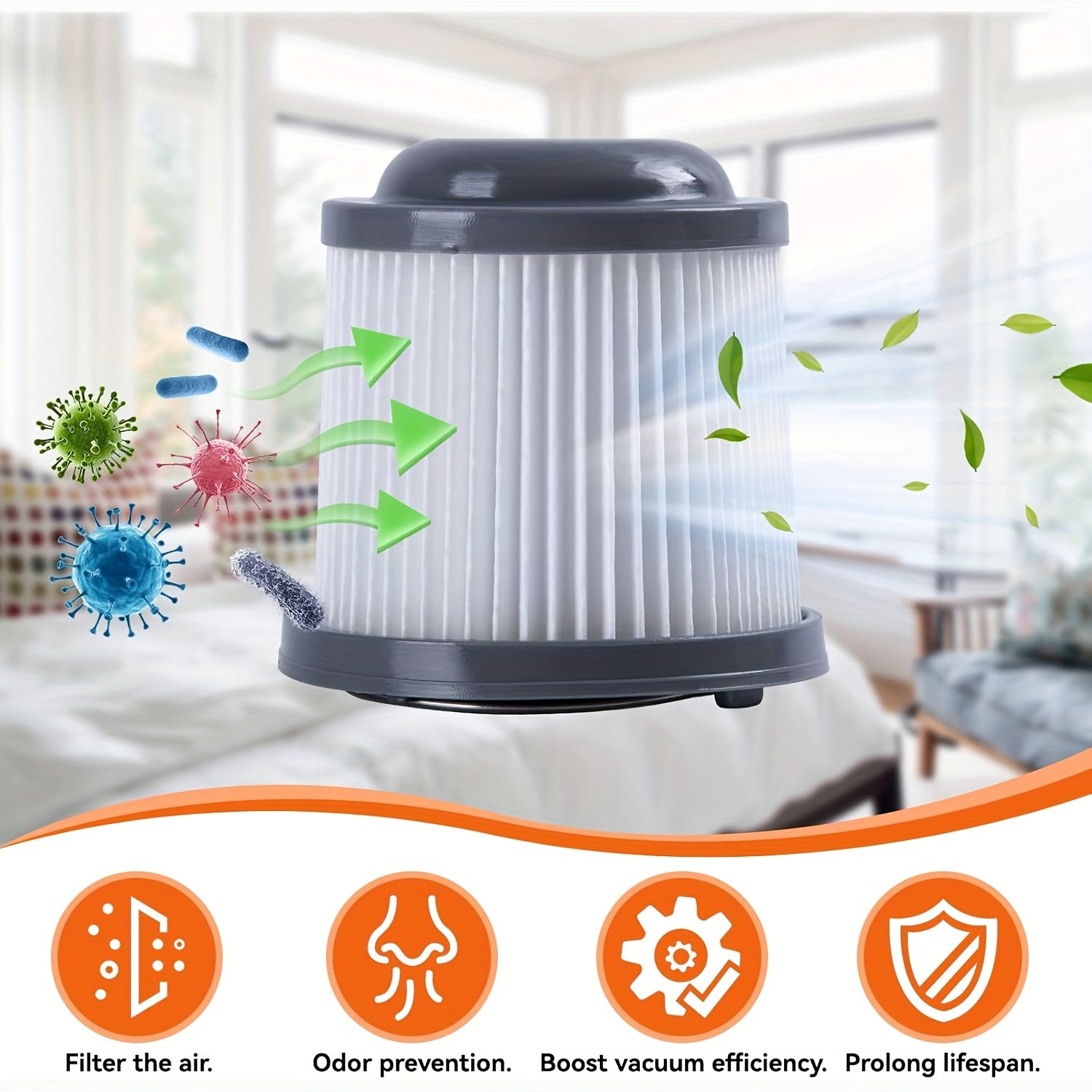 4 ta to'plam almashtirish filtrlari simsiz qo'l tozalagich uchun, Pivot Vac bilan mos keladi