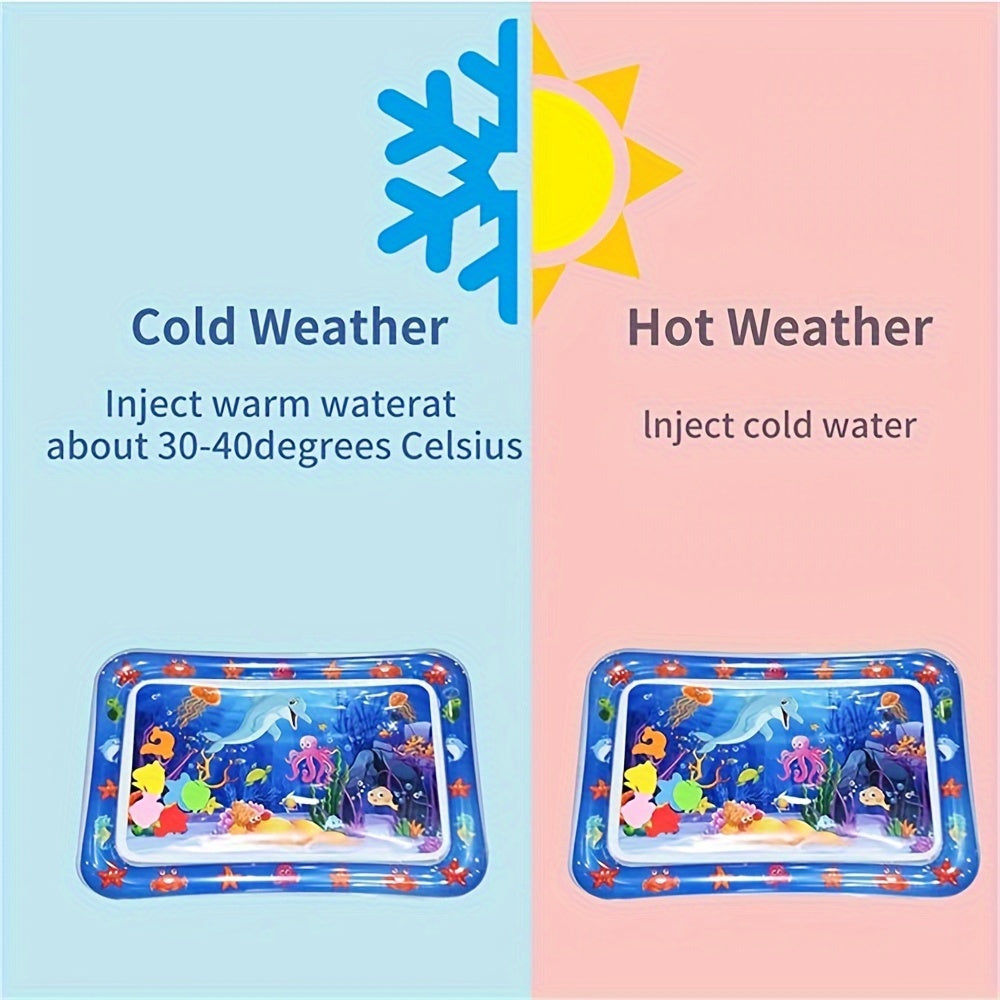 Colorful Underwater Water Play Mat for Kids PVC Sea Creatures Developmental Toy Gift for Boys and Girls