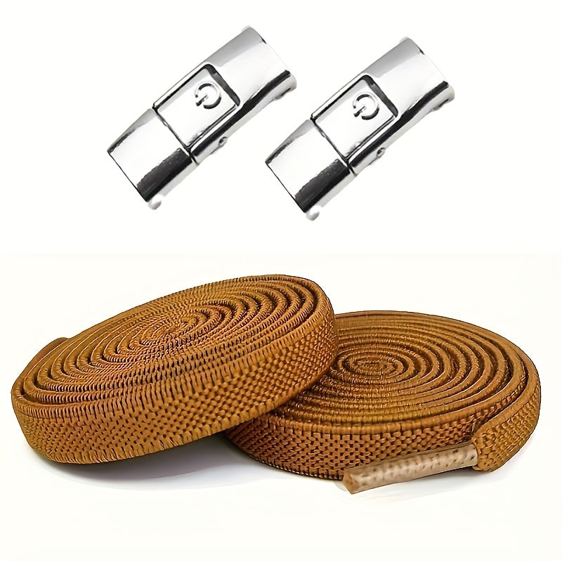 Unisex Elastic No-Tie Shoe Laces with Buckles, 100cm Adjustable