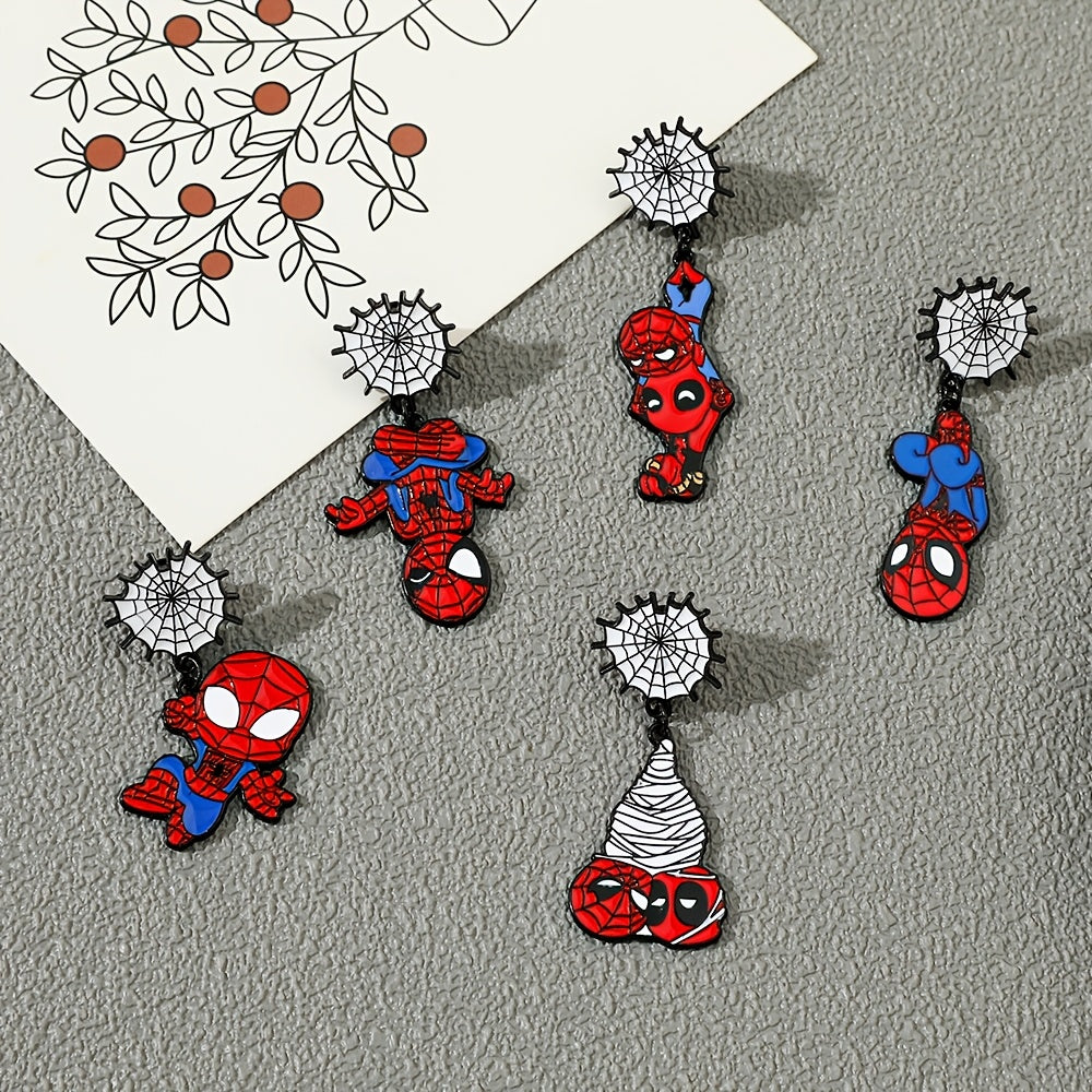 5 ta Marvel Spider-Man emal pinlari alloy broochlar kiyim va sumkalar uchun to'plam
