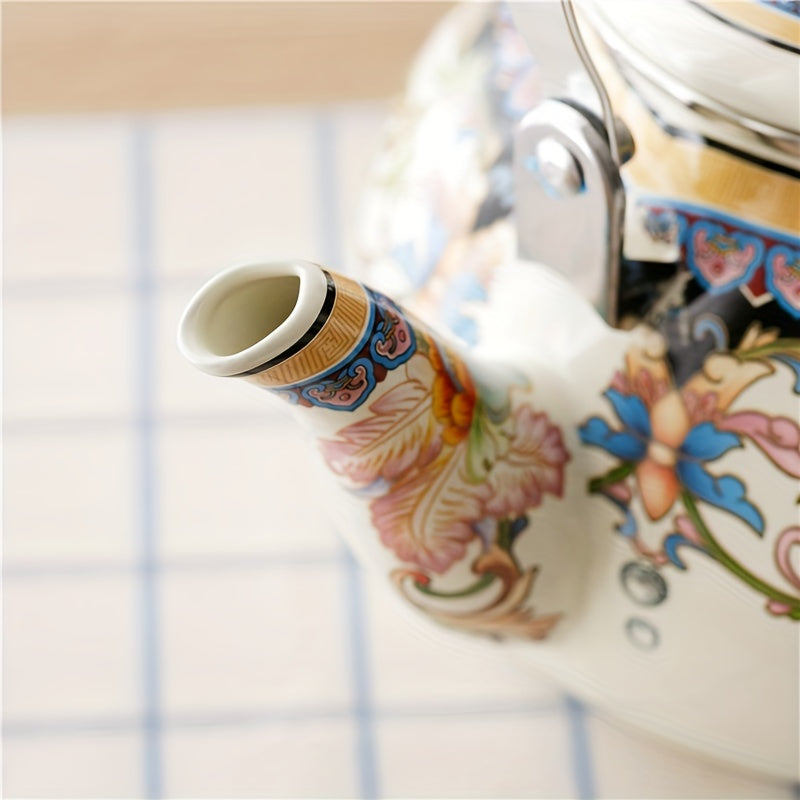 Enamel Porcelain Water Kettle 2.5L Thickened Flat Bottom for Home Use Induction Gas Stove