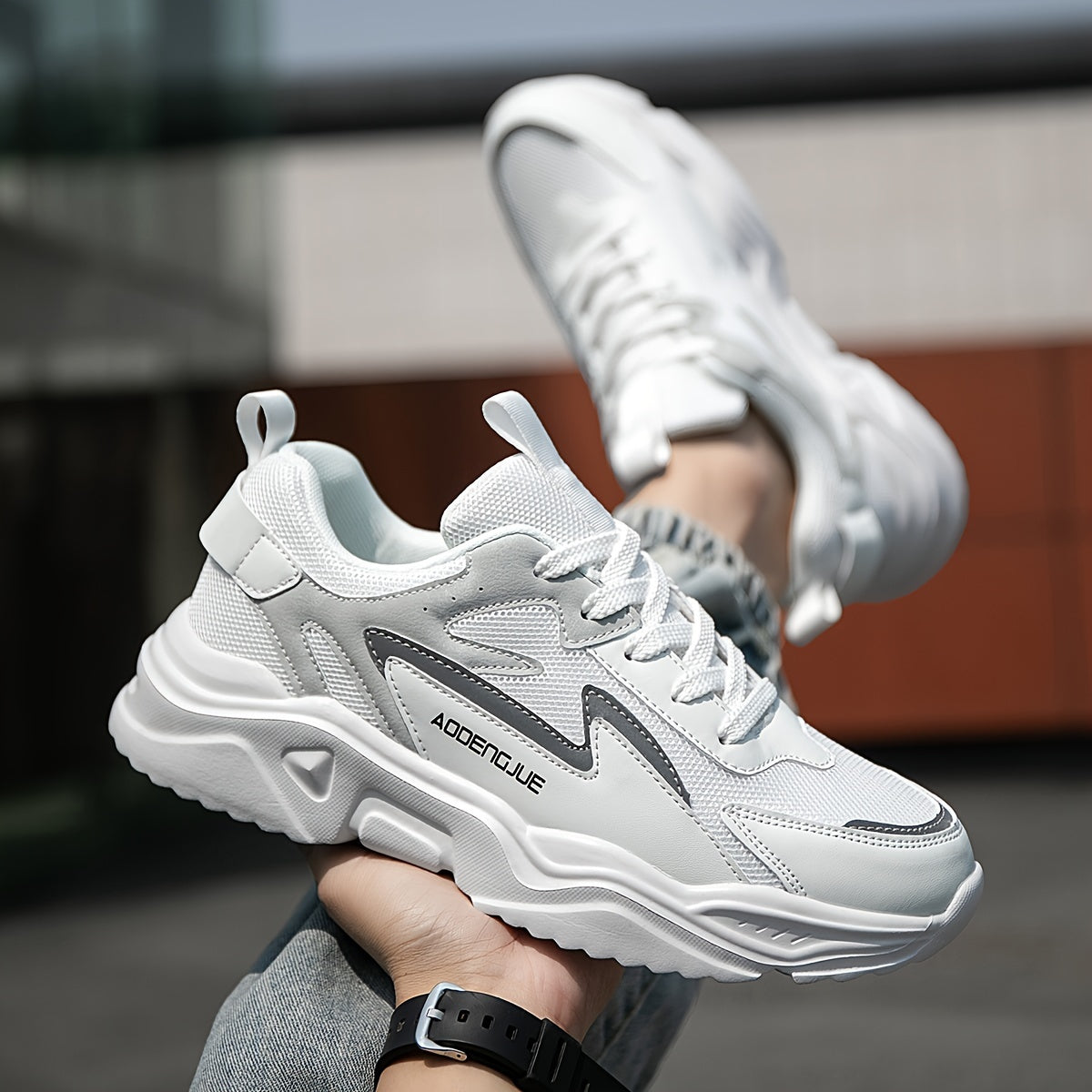 Men's Breathable Non-Slip Platform Sneakers for Street Walking