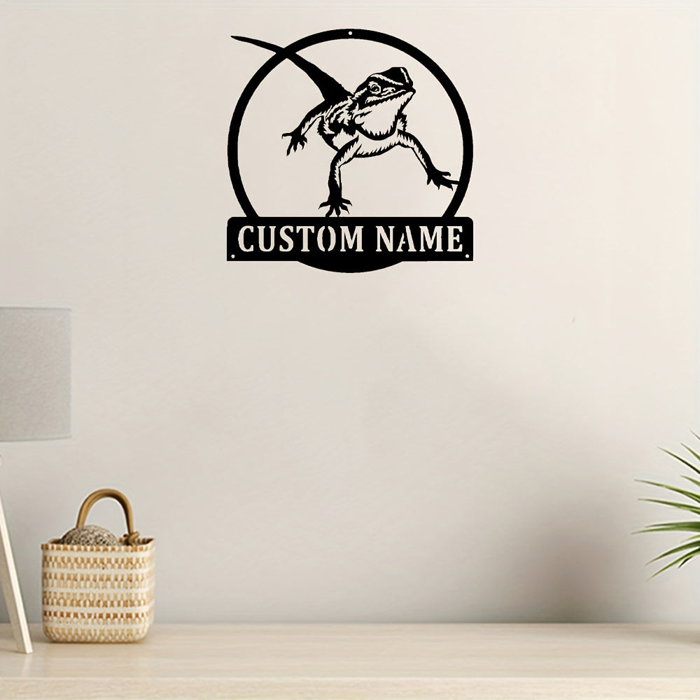 Bearded Dragon Metal Wall Art Custom Name Room Decor Unique Gift