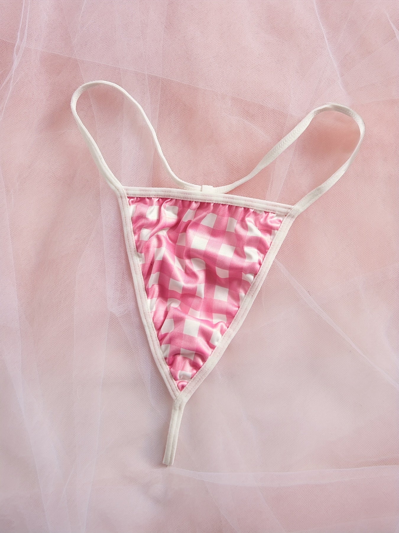 Plaid Maid Outfit with Ribbon Bow and Sexy Lingerie for Women