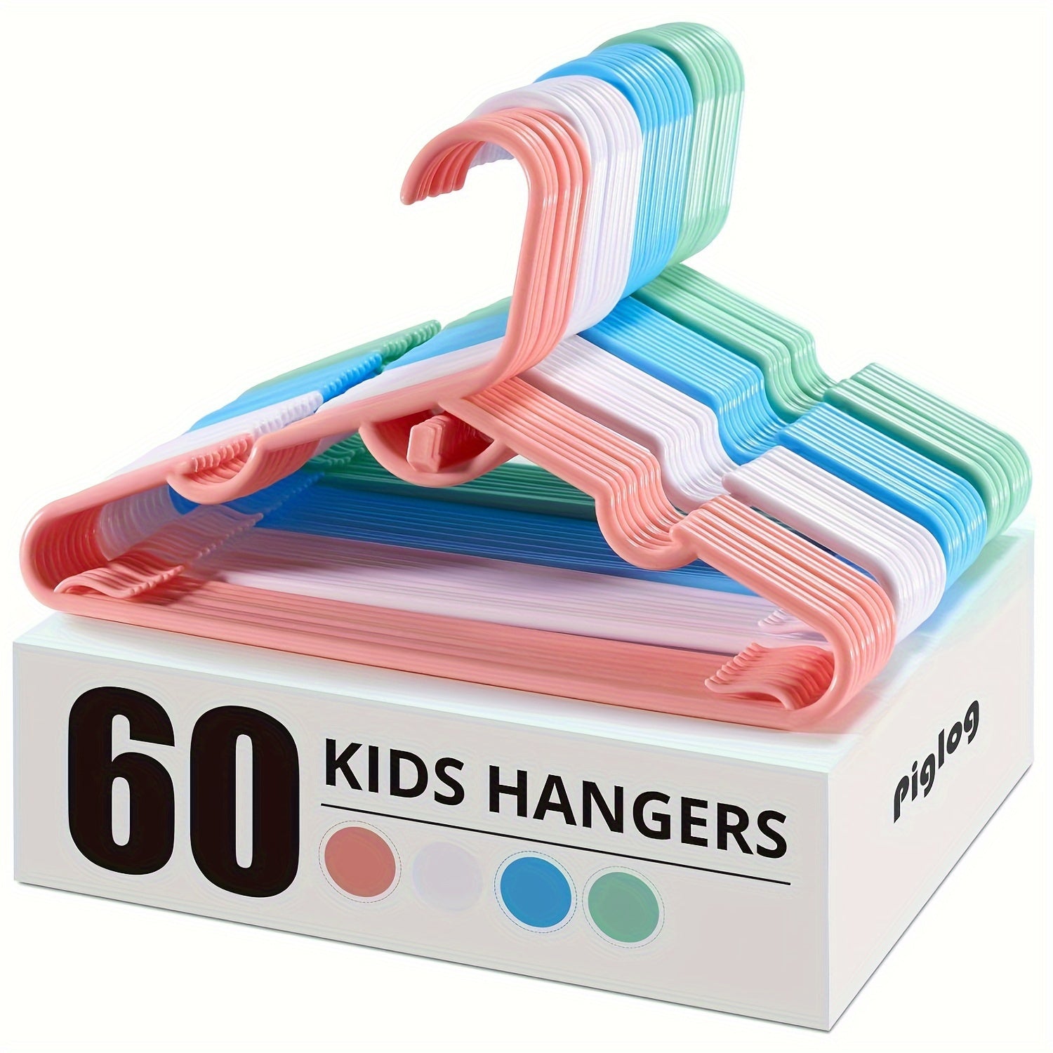 60/100 Pcs Colorful Plastic Hangers for Wardrobe Organization Stackable Non-slip Shoulders