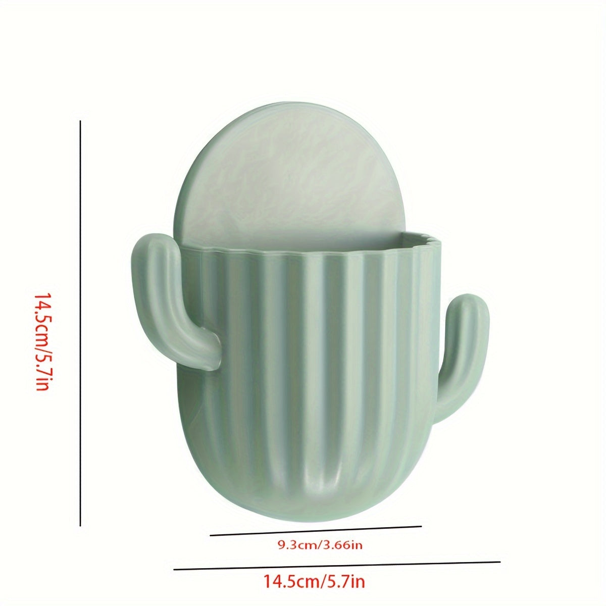 Pack of 2 Plastic Cactus Bathroom Shelves No-Drill Mounting for Makeup and Accessories