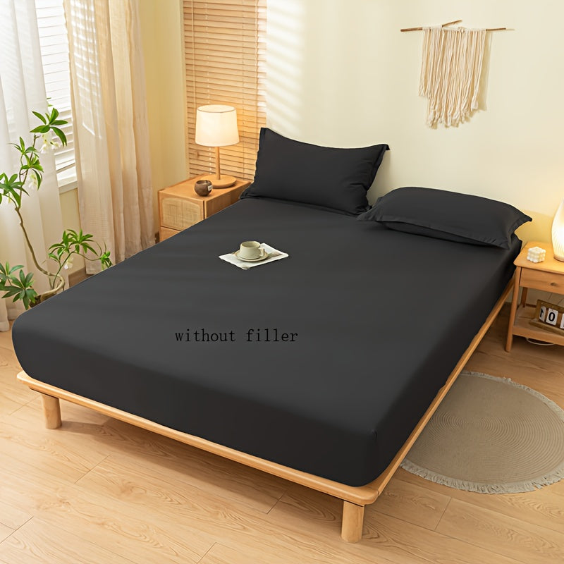 Set of 3 Breathable Cotton Bedding Set with Fitted Sheet and Pillowcases in Blue and Pink