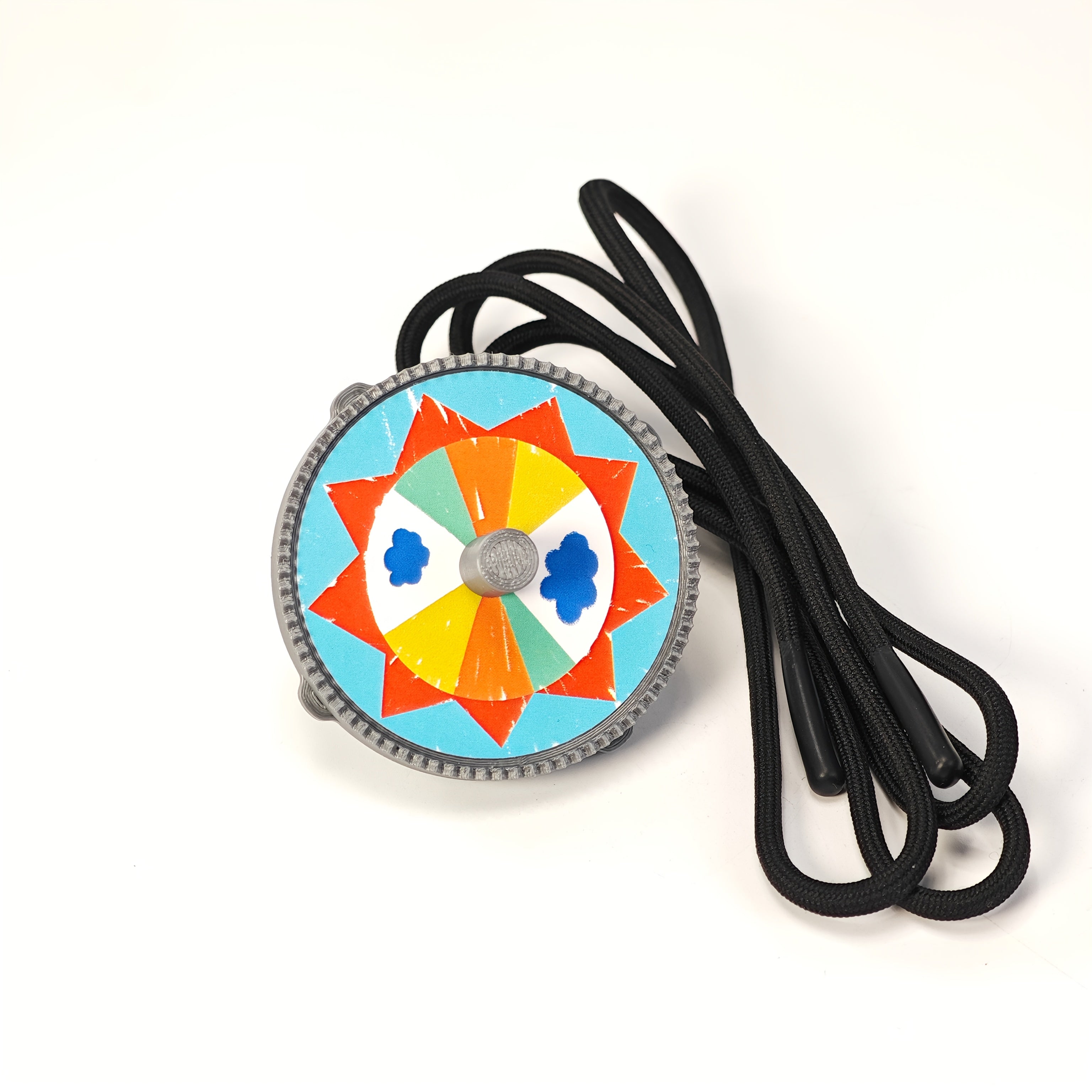 Traditional Korean Spinning Top Game Props for Adults, Plastic, Silvery Grey