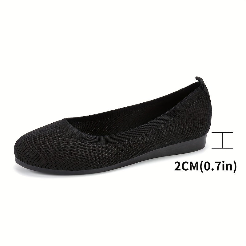 Women'S Summer Breathable Slip-On Flats - Round Toe Casual Office Shoes