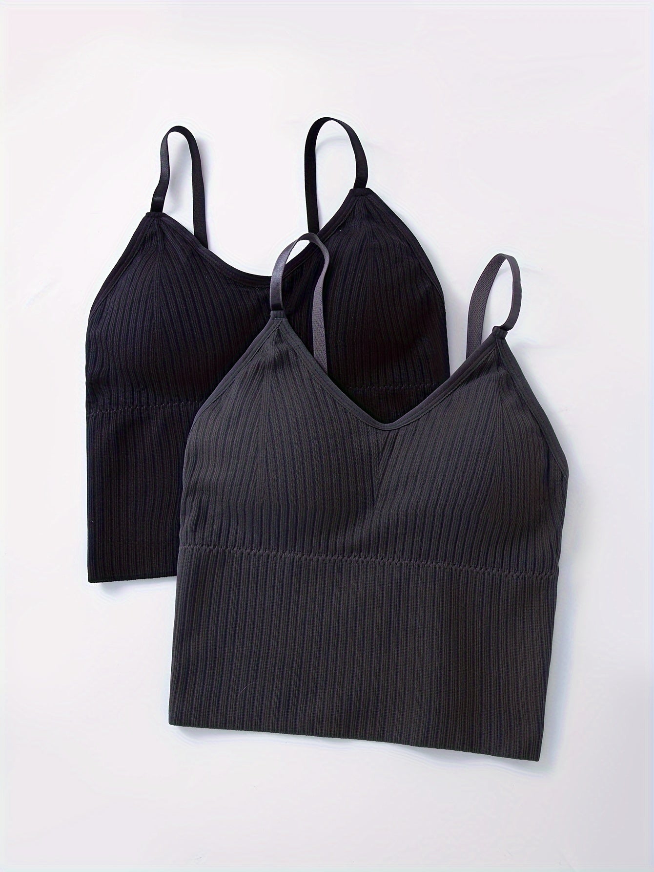 Women's Padded V-Neck Cami Top in Cotton with Adjustable Straps