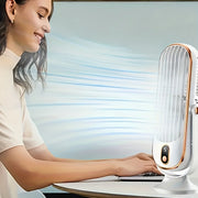 720° Oscillation Table Fan with Dual Motors, 5-Speed, USB Charging