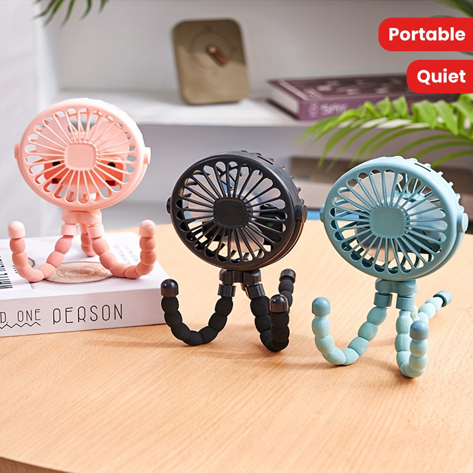 Rechargeable USB Octopus-Shaped Mini Fan with Multiple Modes and Silent Operation