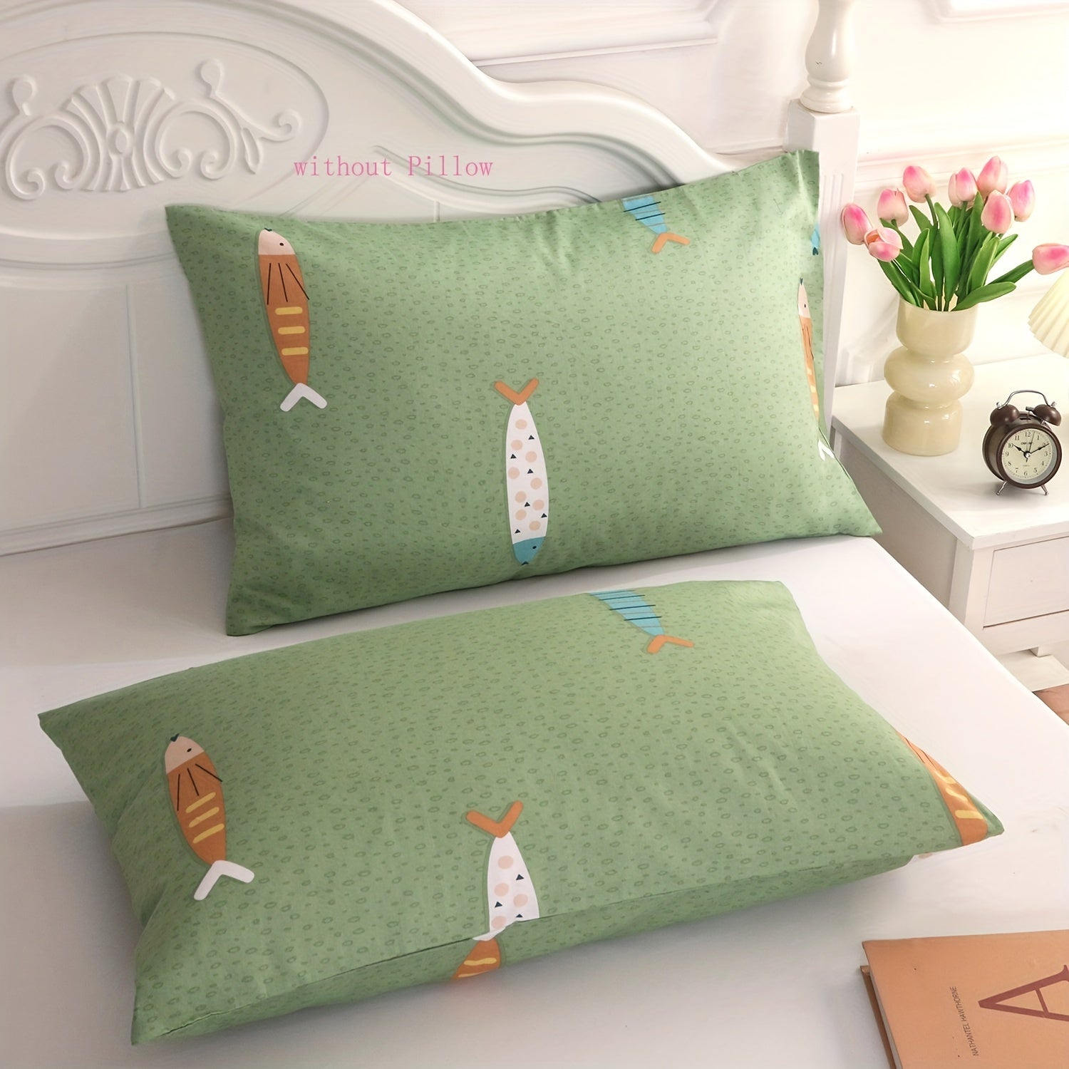 Set of 2 Cotton Pillowcases with Cartoon and Nature Designs, Breathable, Easy to Clean