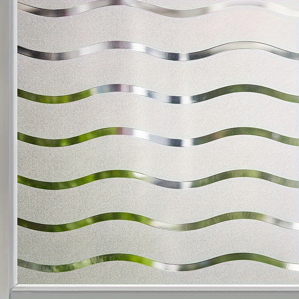 Wave Pattern Window Film Static Clings Privacy Decorative Glass Sticker