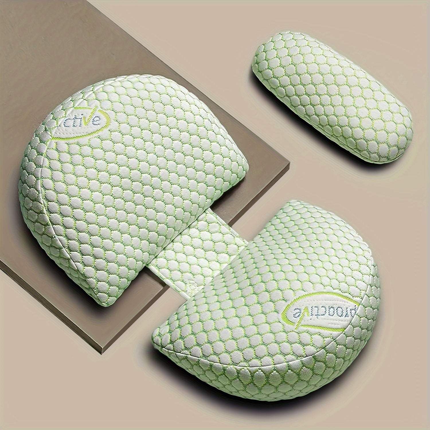 Set of 2 Soft U-Shaped Maternity Pillows with Removable Covers for Belly and Back Support
