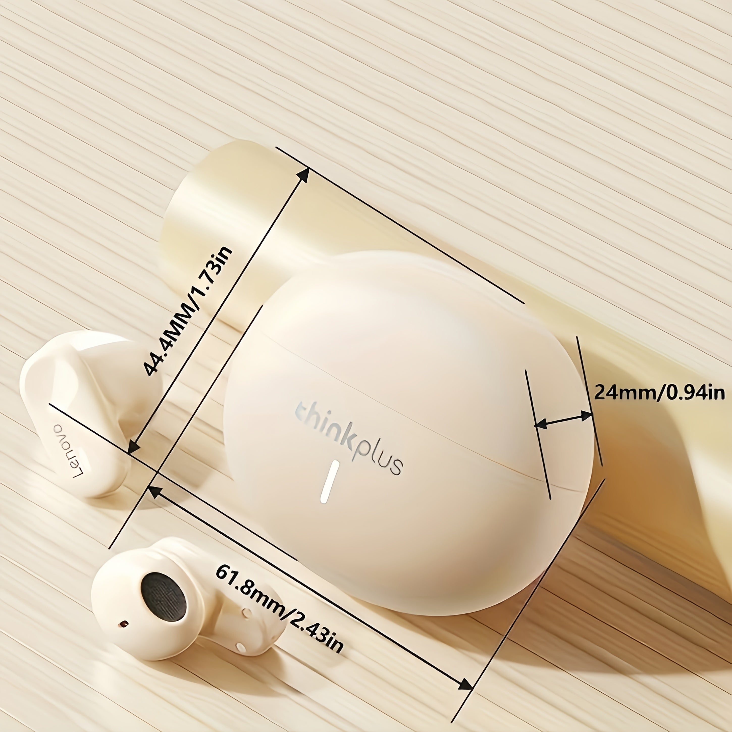 Wireless Earbuds with Charging Case Hi-Fi Sound Wireless 5.0 USB-C Rechargeable White