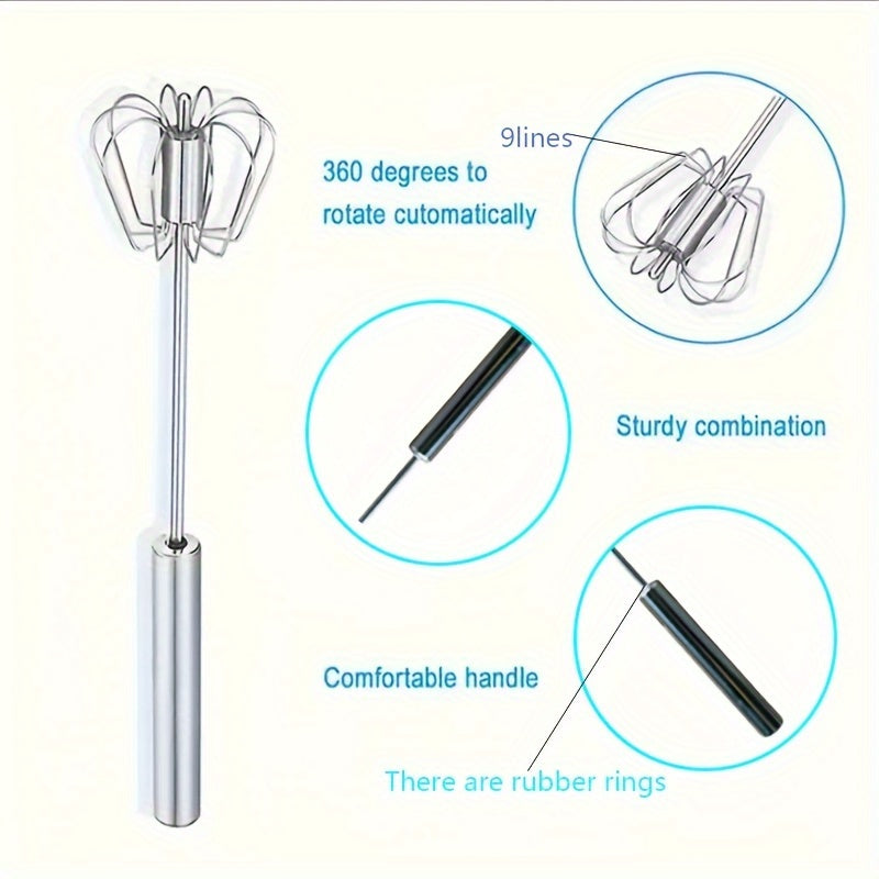 Stainless Steel Whisk and Milk Frother Kitchen Utensil for Baking and Blending