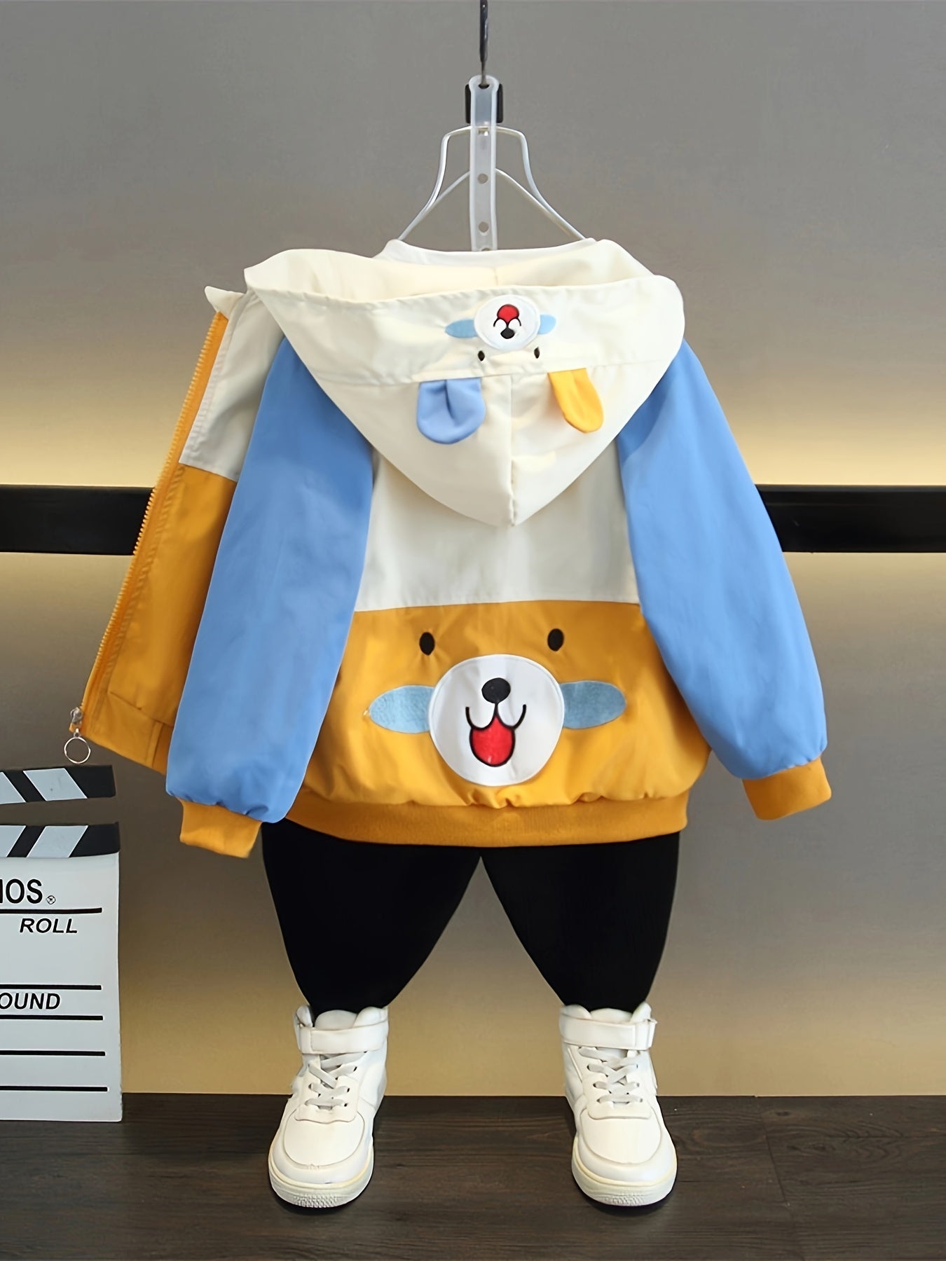 Boys Hooded Jacket Casual Zip-Up Coat for Spring Fall with Pockets