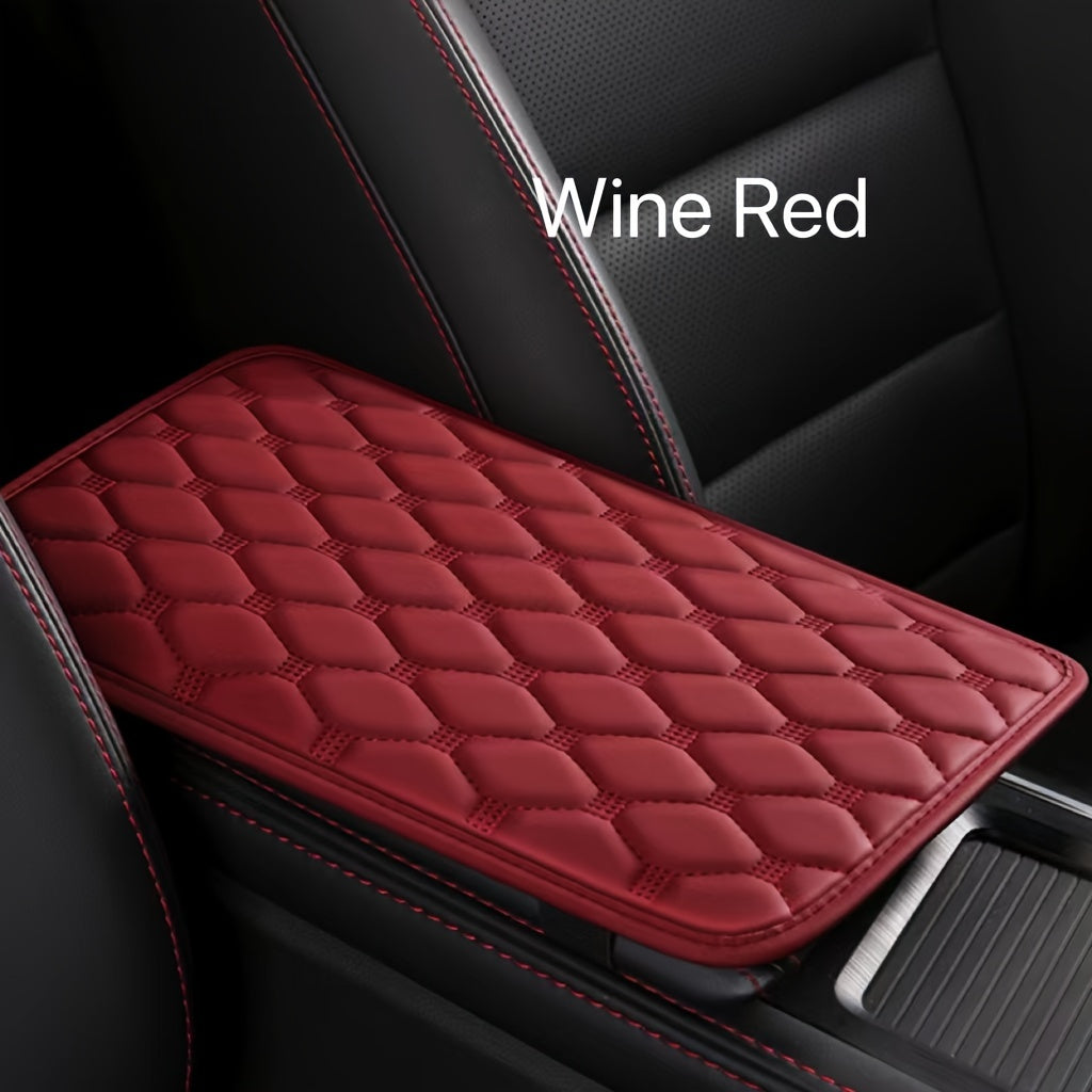 Подлокотник для автомобиля, кожаная стеганая подушка для всех автомобилей в красном, черном, сером, коричневом, зеленом и бежевом цветах