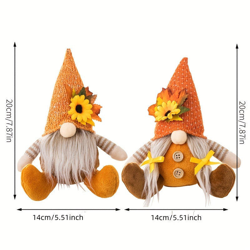 Festival de la cosecha de girasoles, decoración de Acción de Gracias, muñeco duende, Rudolph con gorro de punto