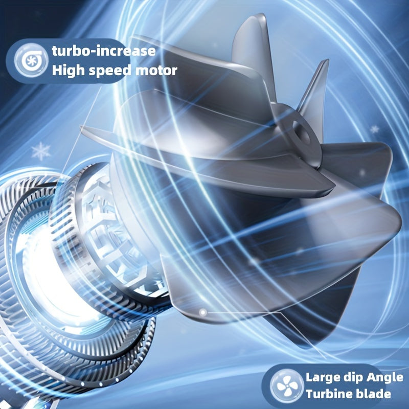 Portable Dual-Function Cooling Fan with USB Rechargeable Battery 10 Speeds Lightweight Desktop Handheld