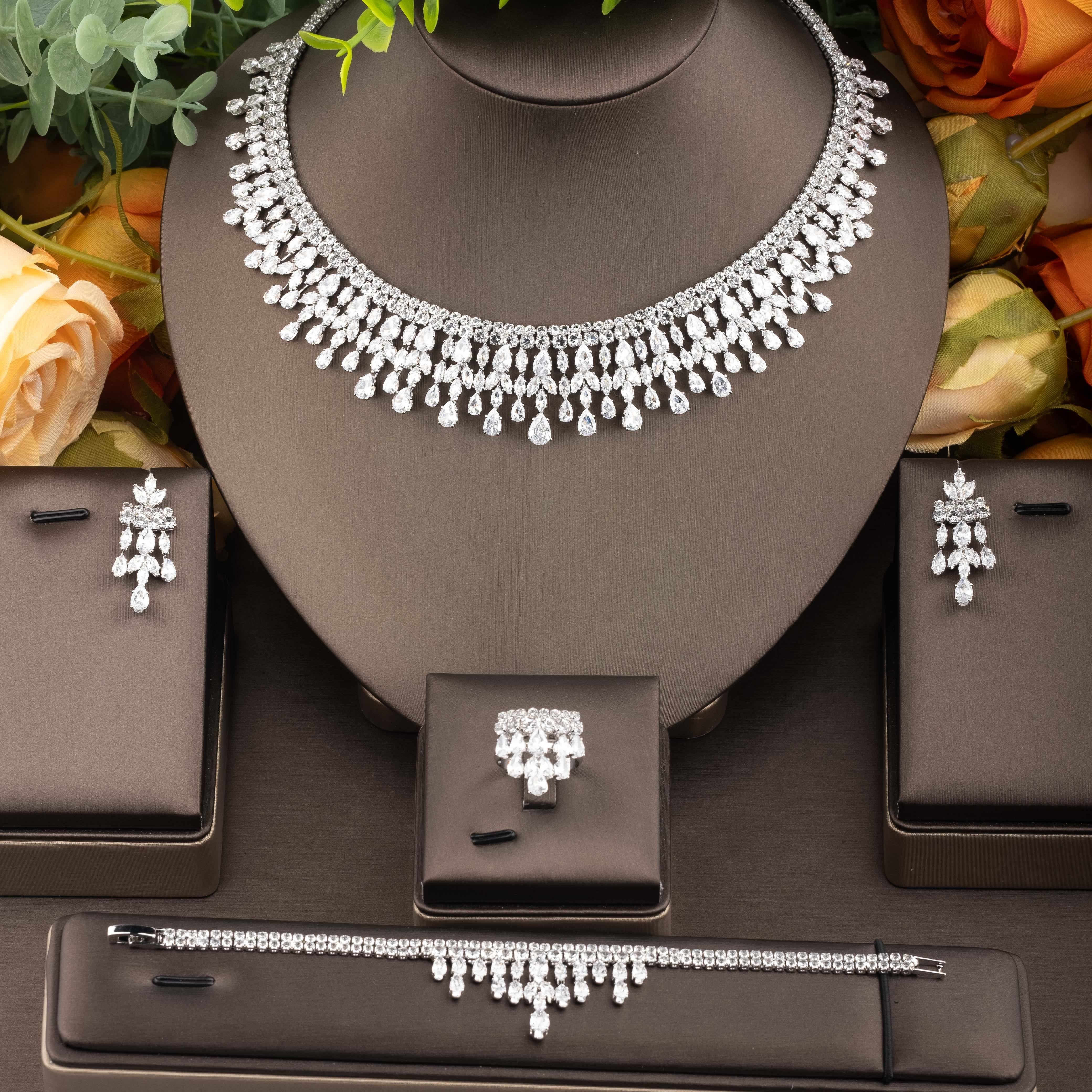 Роскошный арабский кубический цирконий кулон с капельками, идеальный для свадебных банкетов и особых случаев.