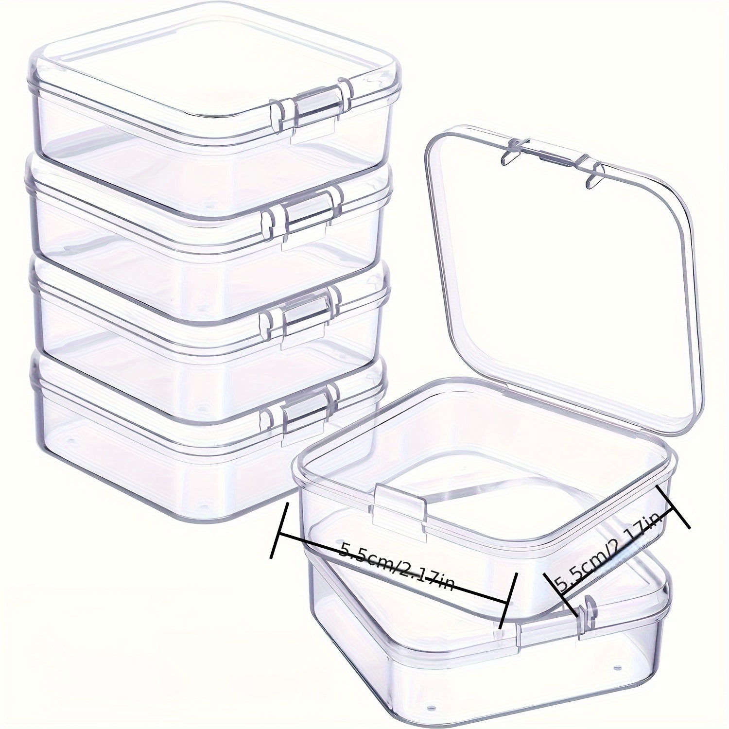 Mini caja de plástico para almacenamiento de objetos pequeños, cuentas, joyería y piezas de juego