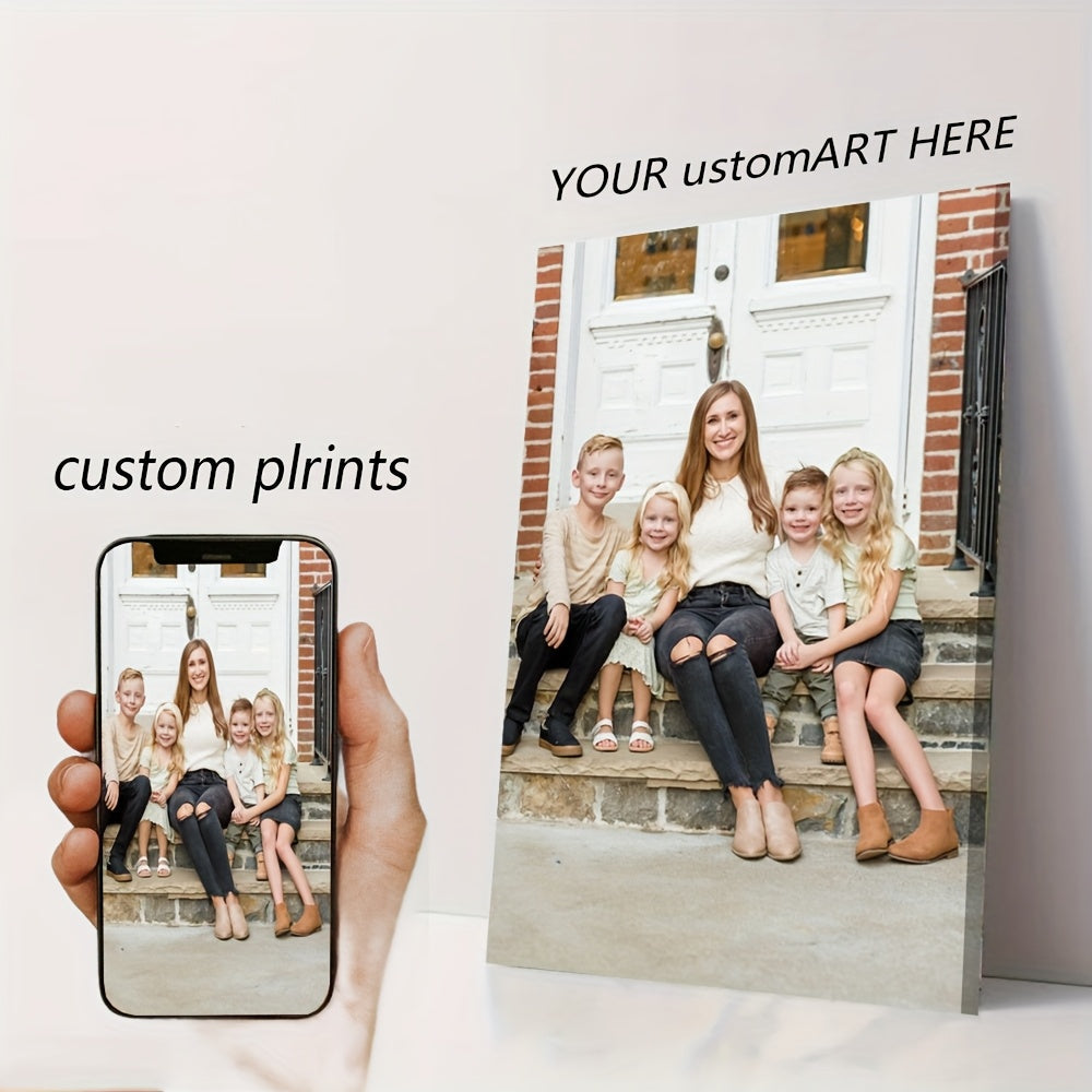 Personalized Family Photo Canvas Print Framed Wall Art for Living Room Bedroom Office
