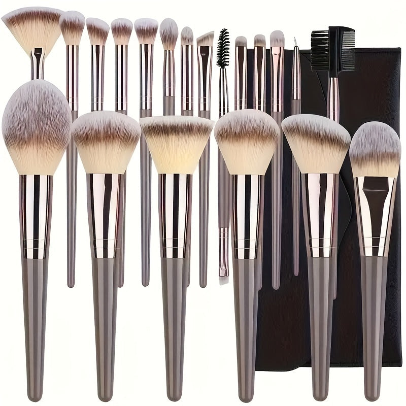 Makeup Brush Set for All Skin Types Travel-Size Nylon Brushes for Face Eyes and Lips