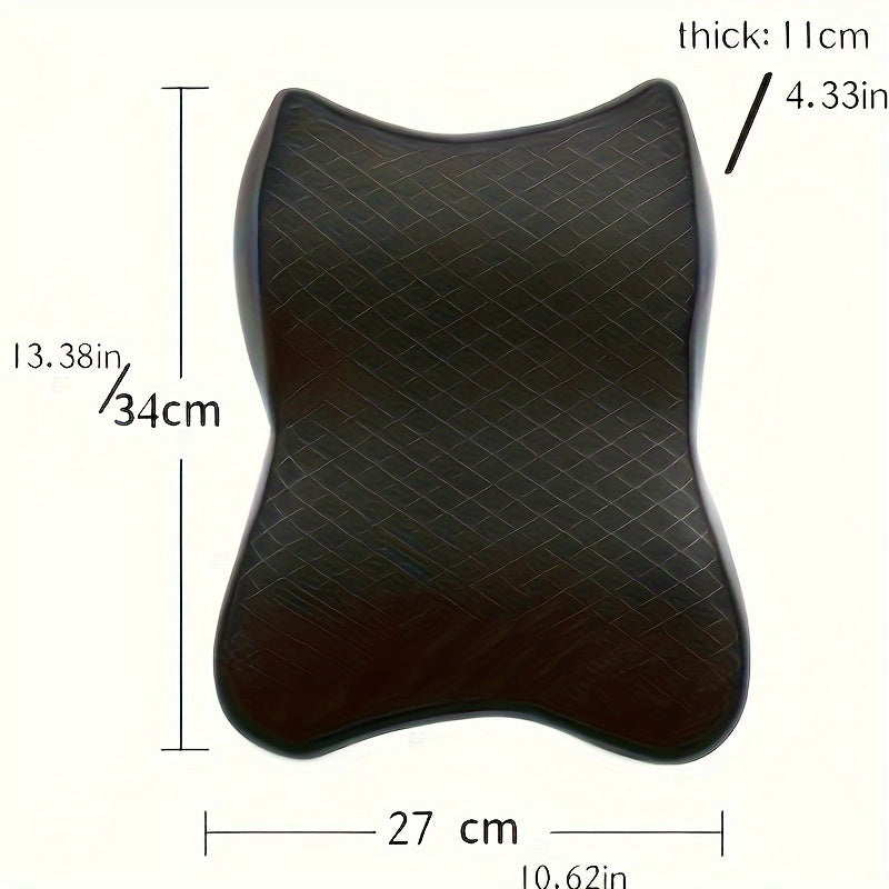 Black Patterned Car Headrest Pillow Ergonomic Memory Foam Cushion