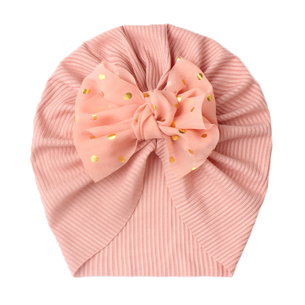 Baby Headband for Infants and Toddlers Polka Dot Bow Elastic Turban Head Wrap