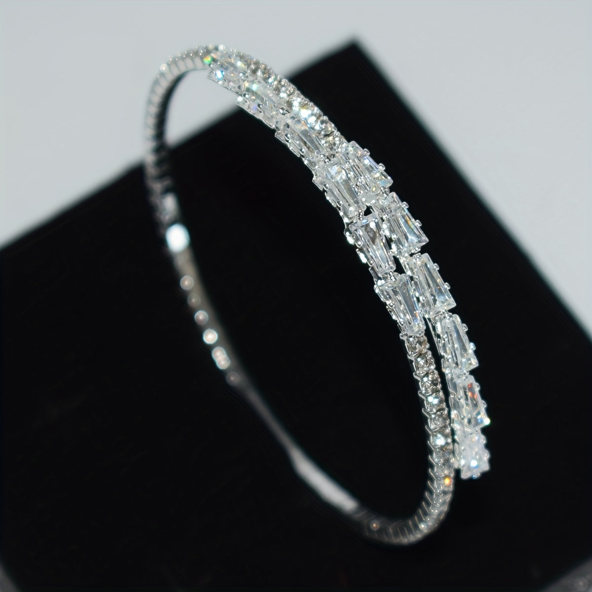 Silvery-Plated Cubic Zirconia Bracelet for Weddings and Daily Glam