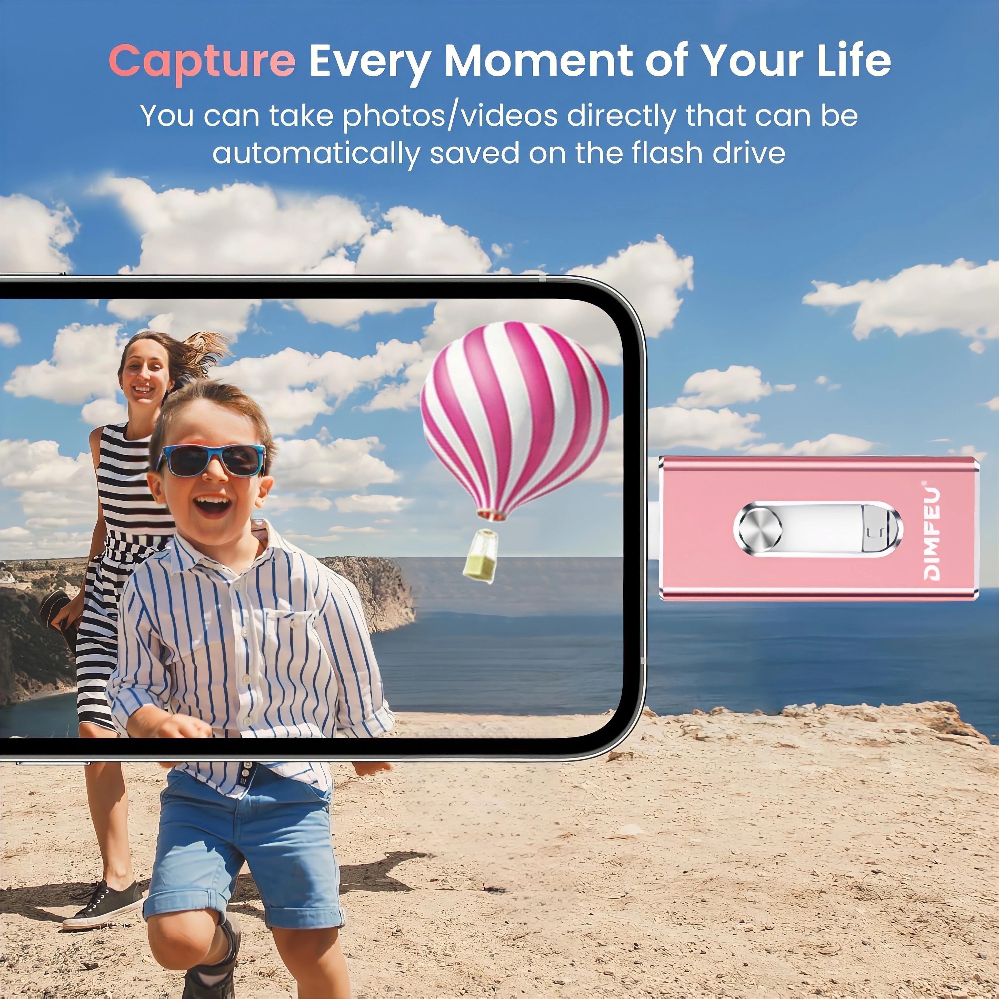 128GB USB flesh drive Lightning Type-C USB 3.0 yuqori tezlikda tashqi saqlash uchun iPhone iPad Android PC