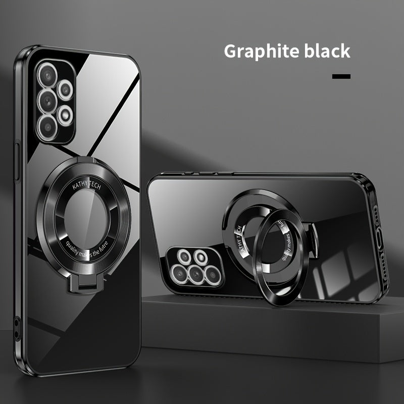 Electroplated Galaxy Phone Case with CD Holder Fall Protection Camera Guard for Samsung Galaxy Series