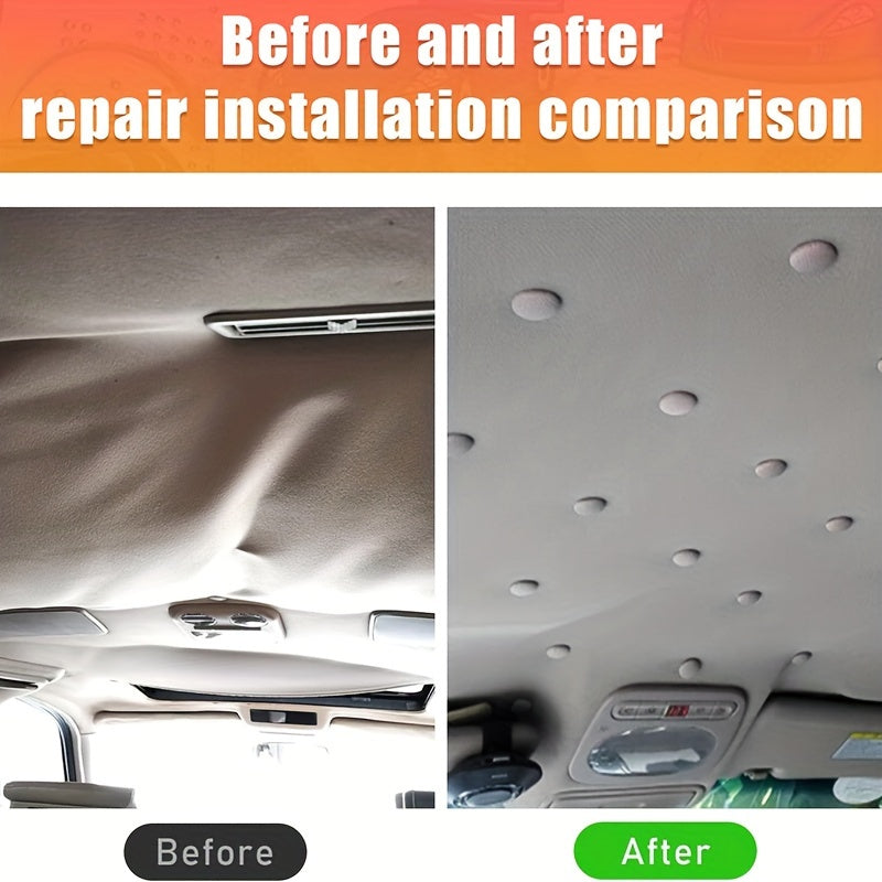 60pcs Car Roof Headliner Repair Kit with Rivets and Installation Tool for Cars SUVs