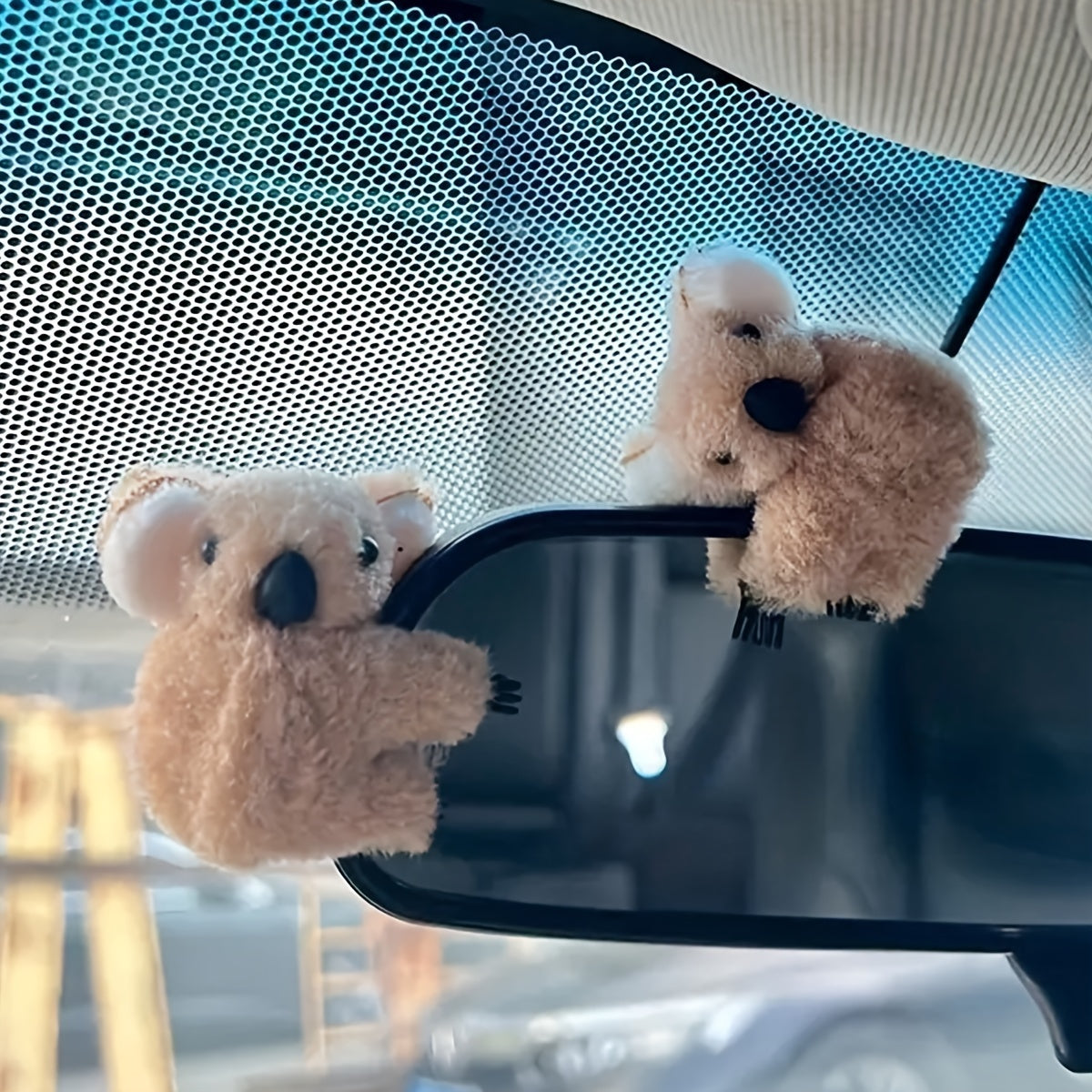 2pcs Cute Koala Car Dashboard Ornaments Durable ABS Interior Accessories