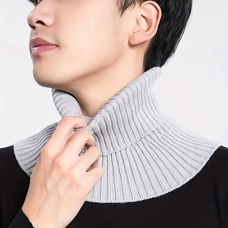 Knit Neck Gaiter for Men Warm Winter Faux Collar Stylish Autumn Accessory