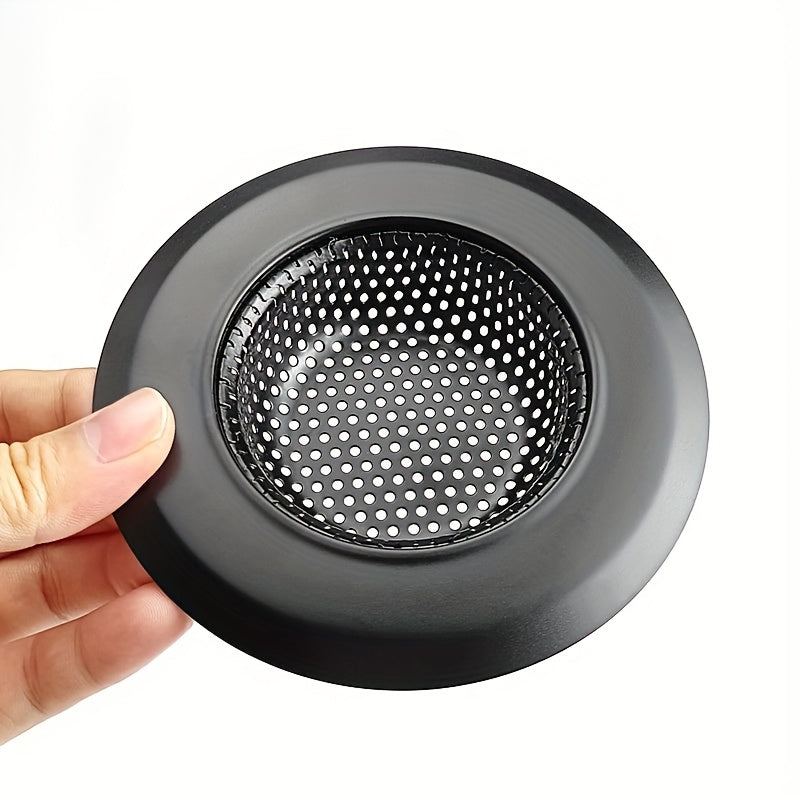 Filtro de fregadero de cocina de acero inoxidable negro con diseño perforado y cesta de malla