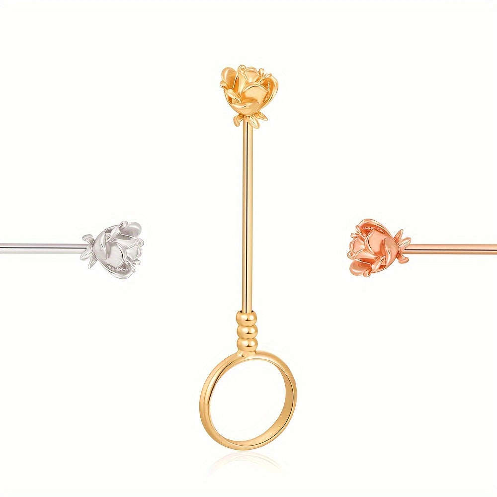 Unisex Rose-Shaped Cigarette Holder Ring Jewelry Accessory