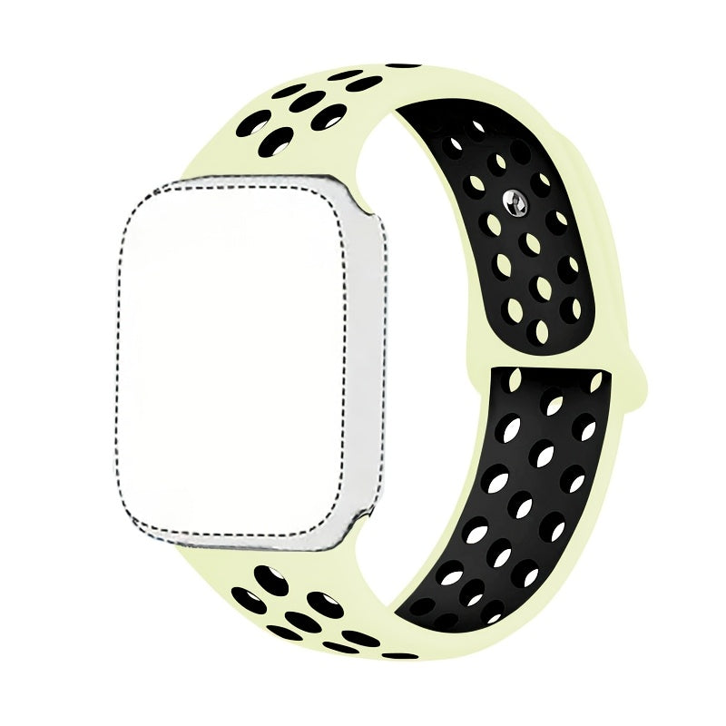 Silicone Watch Band for Apple Watch Ultra SE Series 1-10 Breathable Sport Strap with Deployant Clasp