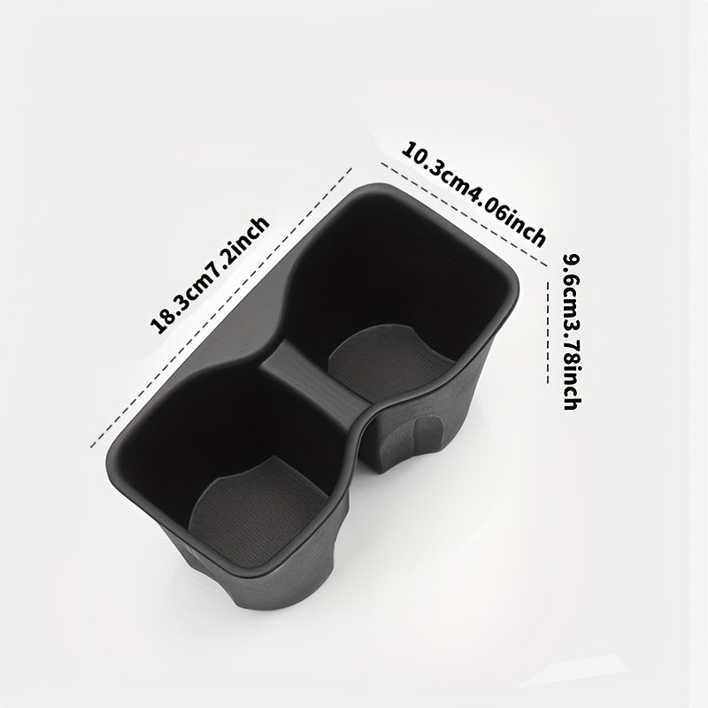 Car Interior Center Console Cup Holder Organizer Black Durable Plastic