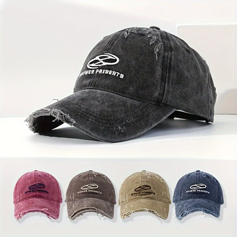Vintage Distressed Embroidered Baseball Cap for Men Cotton Lightweight Casual Unisex
