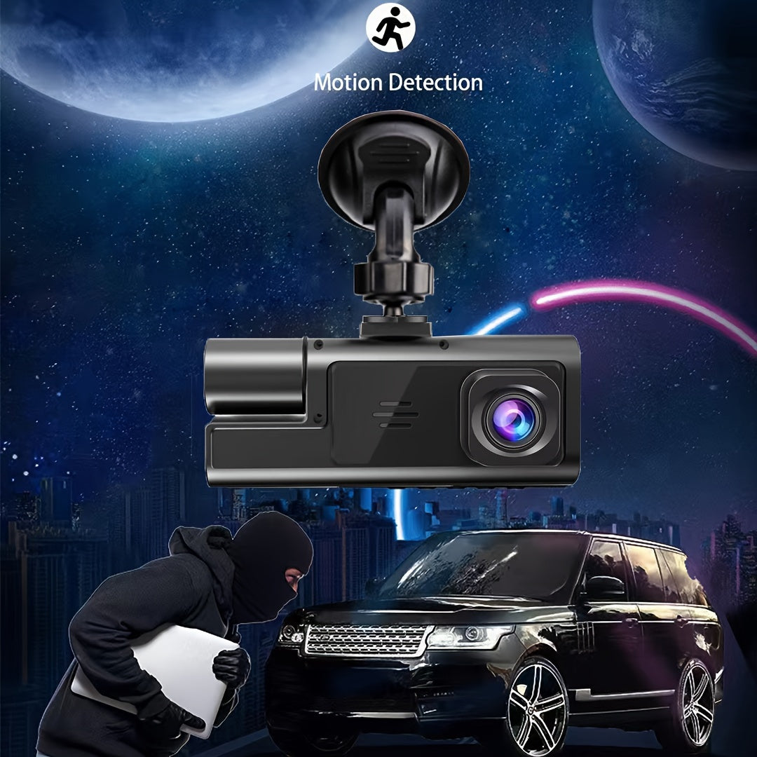 Triple Camera Car Dash Camera 1080P Night Vision 5.08cm IPS Screen