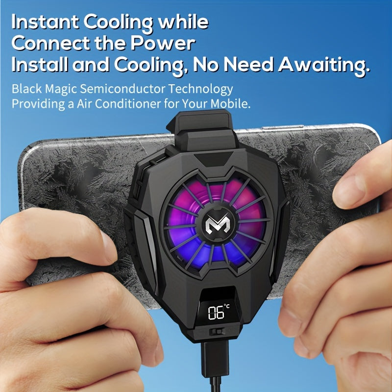 Mobile Phone Cooling Fan Clip with LED Display and Silent 7500 RPM Fan