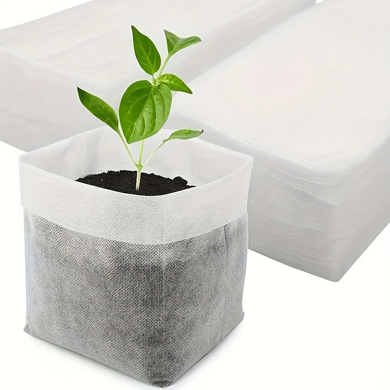 Biodegradable Seedling Nursery Bags 8x10cm Non-Woven Fabric 100 Pack