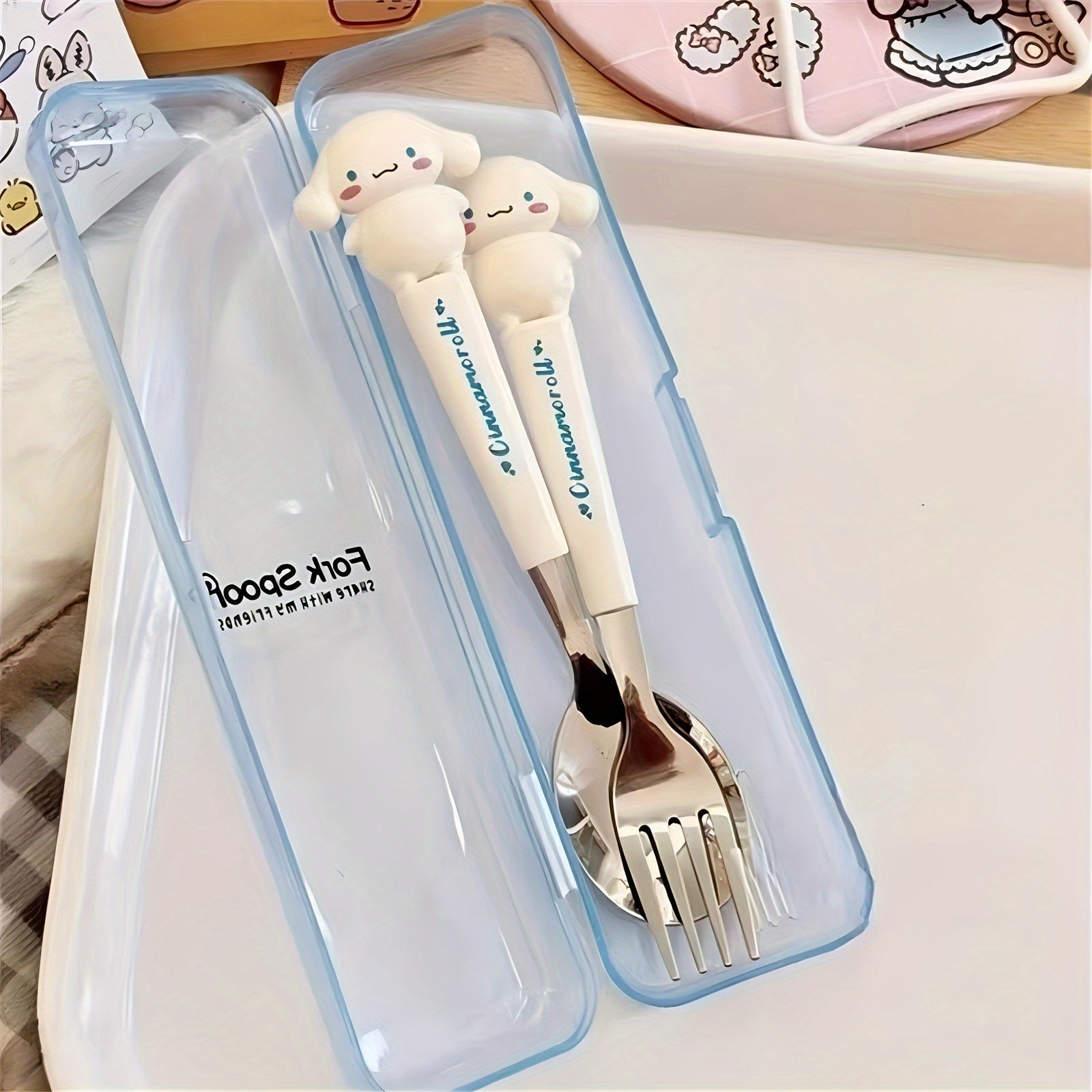 Stainless Steel Hello Kitty Spoon and Fork Set 2-Piece Kitchenware for Restaurants