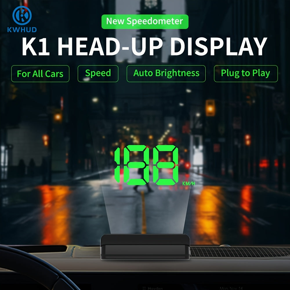 Car Head-Up Display Speedometer with Auto Brightness USB Powered Fits All Models