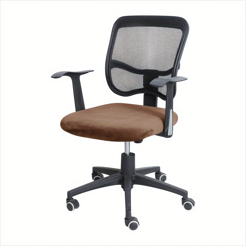 Funda de silla de terciopelo Silvery Fox con elástico y cinturón de atadura para hogar, oficina, hotel