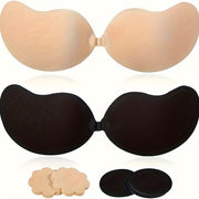 Self-Adhesive Strapless Push-Up Bra and Nipple Covers for Women